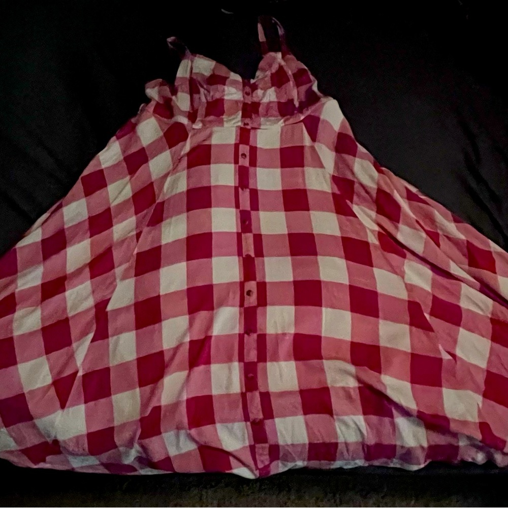 Red and white checkered torrid dress
